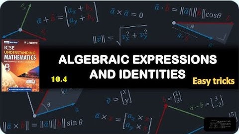 Algebraic Expressions and Identities, 10.4, Understanding Mathematics, ML Aggarwal, class 8