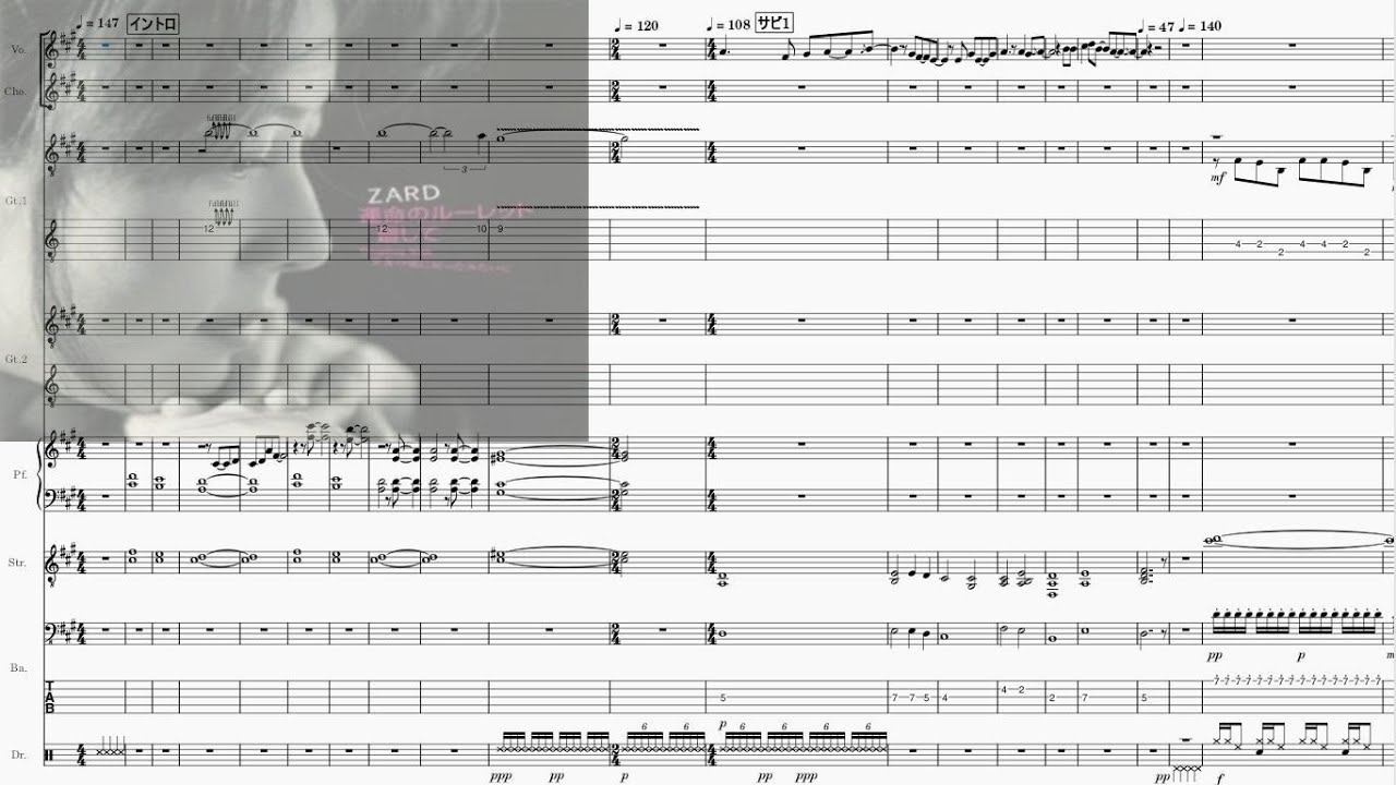 Band-Score]運命のルーレット廻して(ZARD) - YouTube