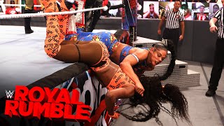 Naomi uses Bianca Belair’s hair for acrobatic save: Royal Rumble 2021 (WWE Network Exclusive) screenshot 1