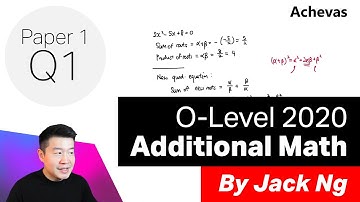 O-Level A Math 2020 Paper 1 (4047) Q1 | Quadratic Equations