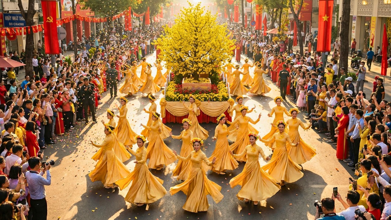 Vietnam New Year Parade in Ho Chi Minh City 2026 | Dancers, Giant Floats & Drums in Cinematic 4K
