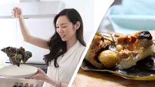 Making Glutinous Rice Dumplings (Sticky Rice)