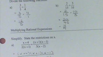 MCR3U Multiplying & Dividing Rational Expressions Part 1