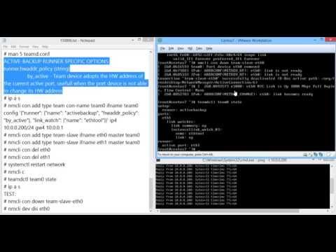 vmware workstation centos7 guest network teaming