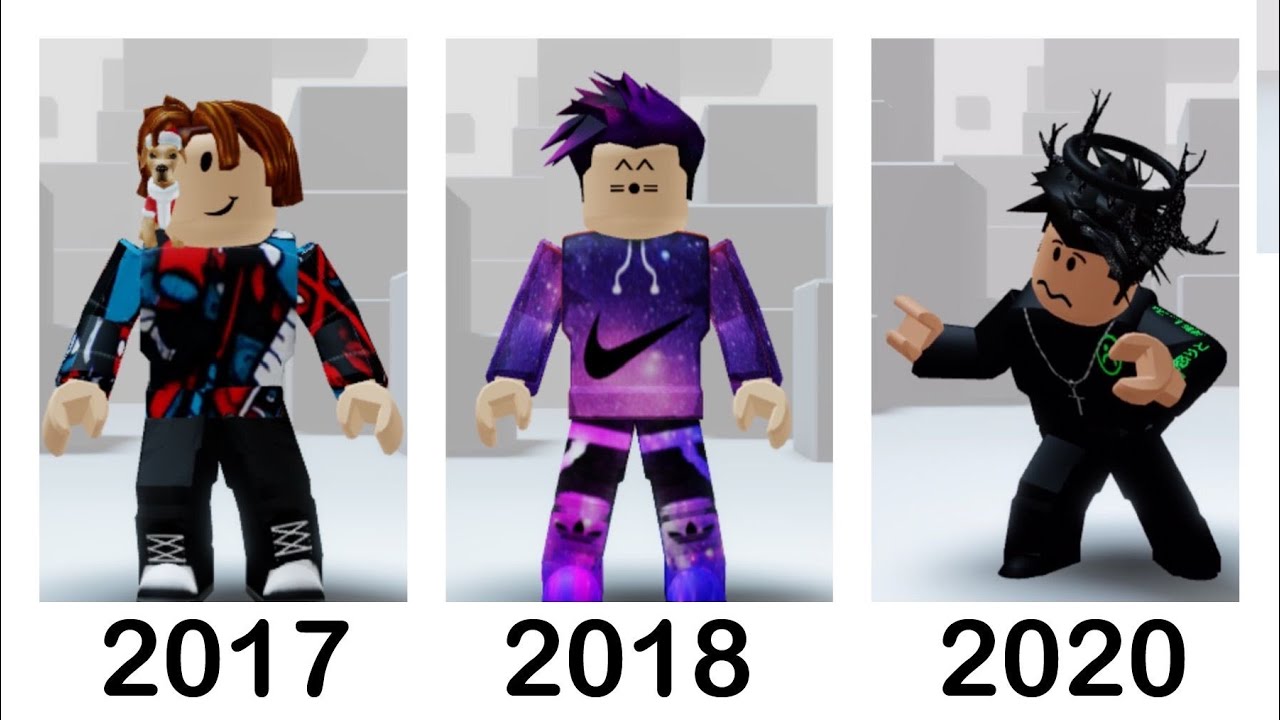 Evolução da minha avatar no roblox [2017-2020] 