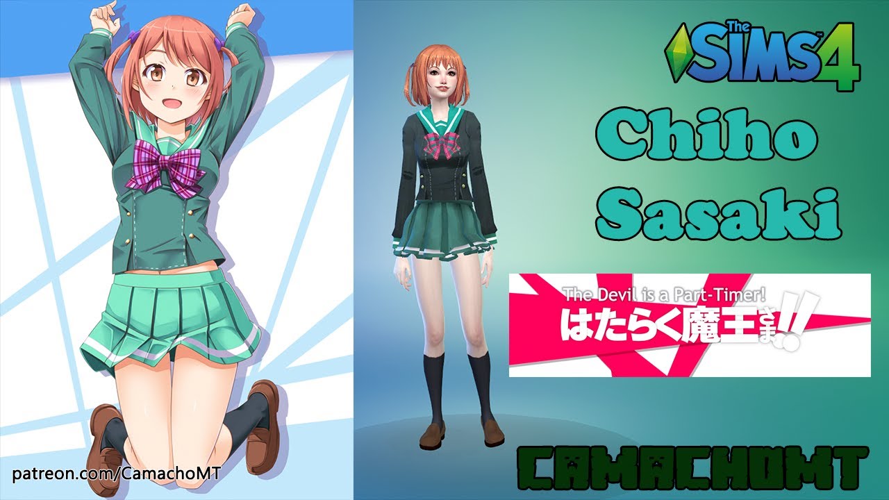 Anime / Video Game Custom Content : The Sims 4 - Hataraku Maou-sama Chiho  Sasaki