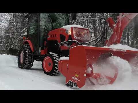 828 New Year's Snow. Kubota LX2610 Tractor. Kubota LX2980 Snowblower. 4K