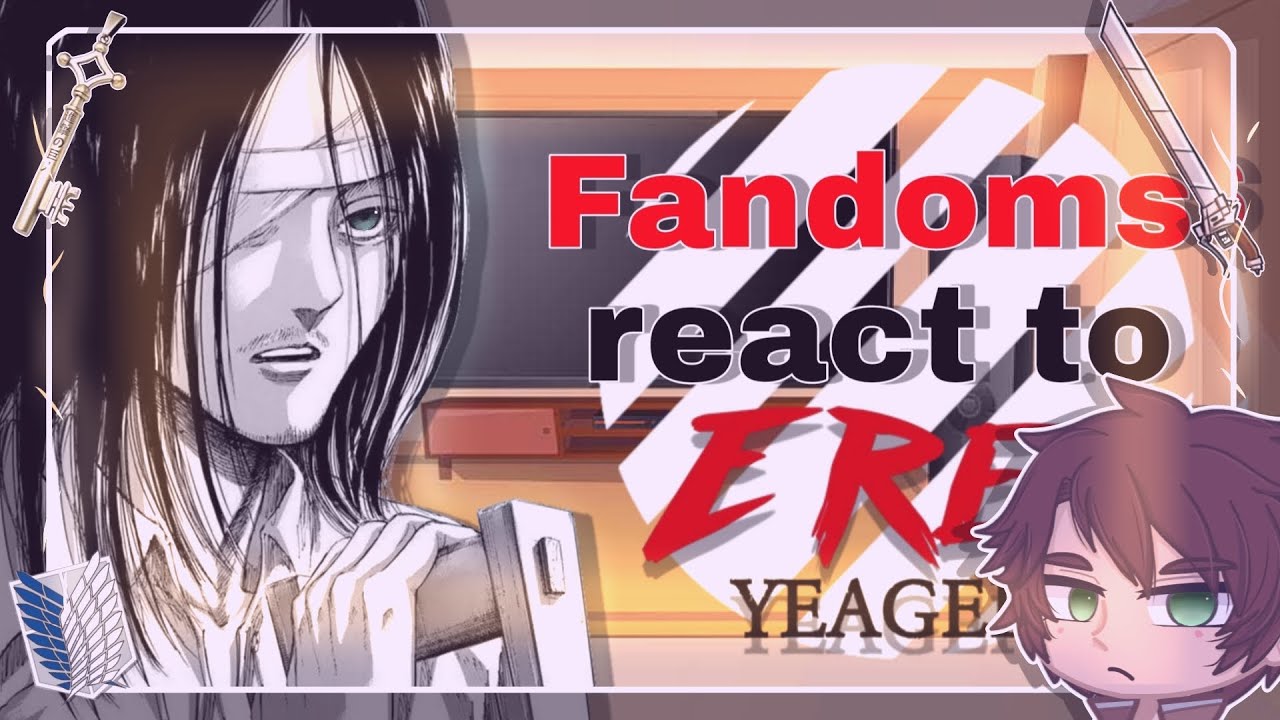 •|| 🪽 ||• Fandoms react to Eren Yeager {• 3/8 || No Ships? || 🇧🇷 // 🇺🇸 || SPOLEIRS •} •|| 🪽 ||•