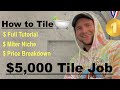 How to Tile Tub Shower. Step by Step. 🚀Price Breakdown🚀 MITER TILE