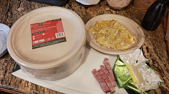 1719. ECO SOUL 100% Compostable 10 Inch Paper Plates Disposable Party Heavy Duty Eco-Friendly Sturdy