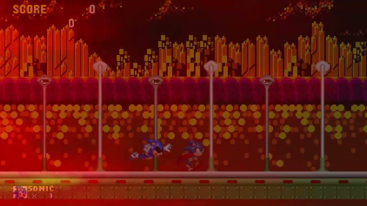 Sonic running for his life meme, but in Classic Sonic Simulator