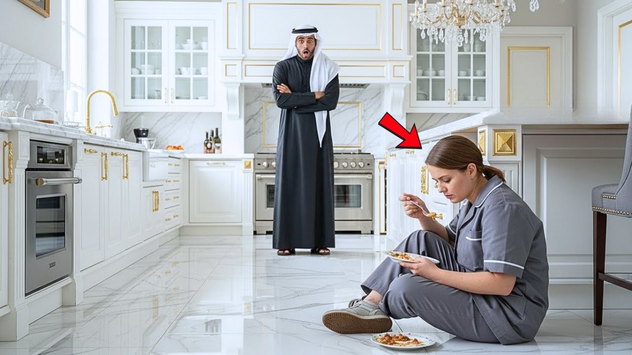 ملياردير عربي يلتقط خادمته وهي تختبئ لتأكل بقايا الطعام... ماذا فعل بعد ذلك...