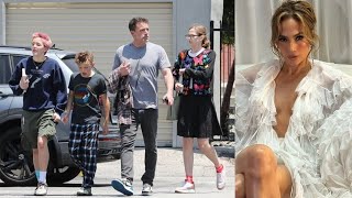 Ben Affleck enjoys a fun game of cards with his three children during a lowkey family outing in