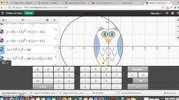 Owl made with conic sections Math 10F Manuela Angel