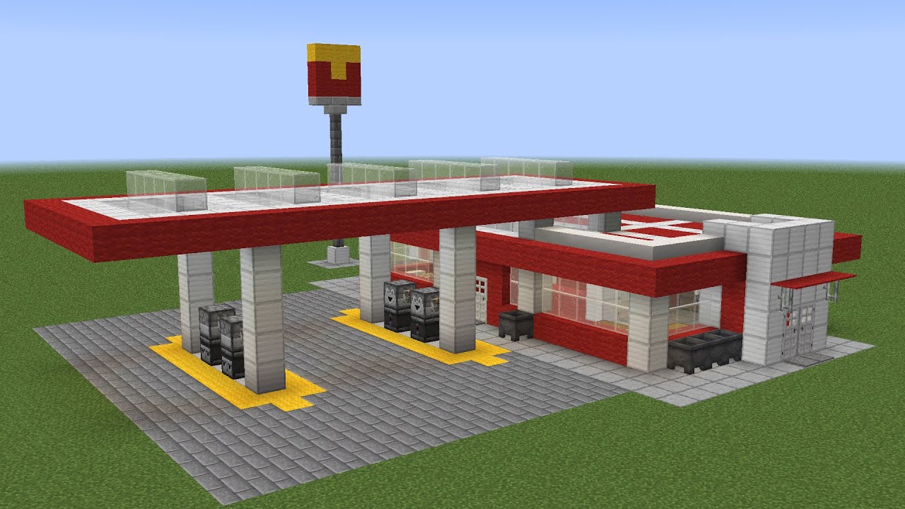 Minecraft - How to build a gas station - YouTube