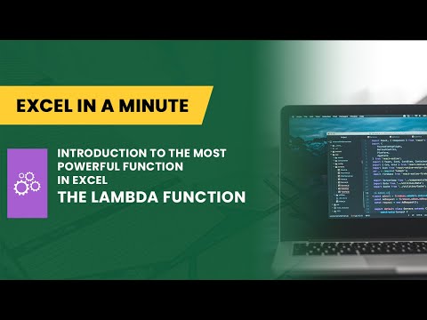INTRODUCTION TO THE MOST POWERFUL FUNCTION IN EXCEL, THE LAMBDA FUNCTION BY EXCEL IN A MINUTE
