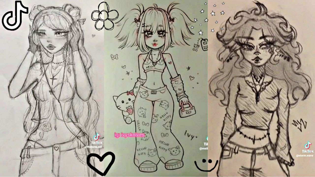 cyber y2k drawing pfp female｜TikTok Search