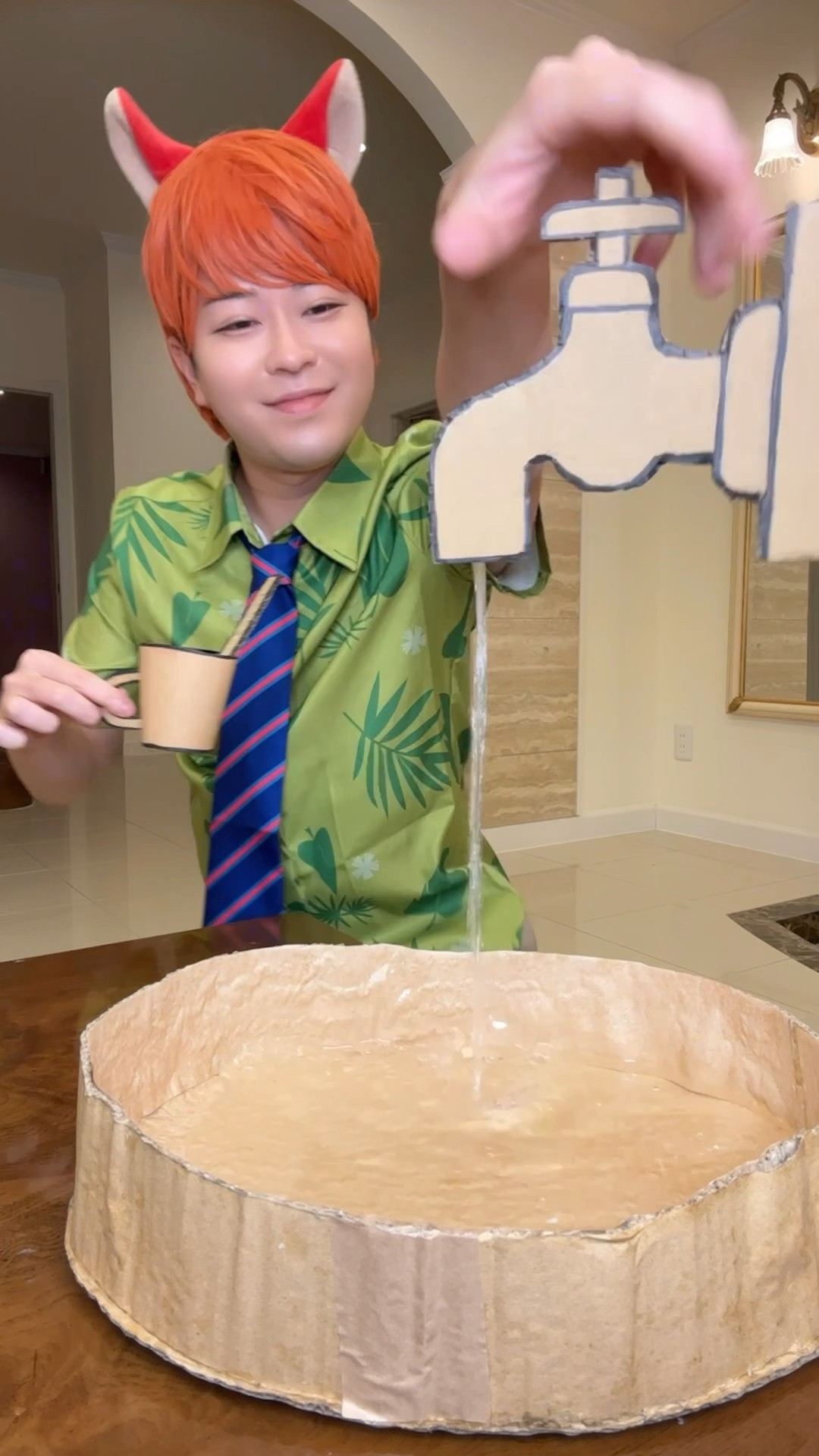 BRUSH ONE’S TEETH WITH WATER FROM A CARDBOARD FAUCET！#asmr