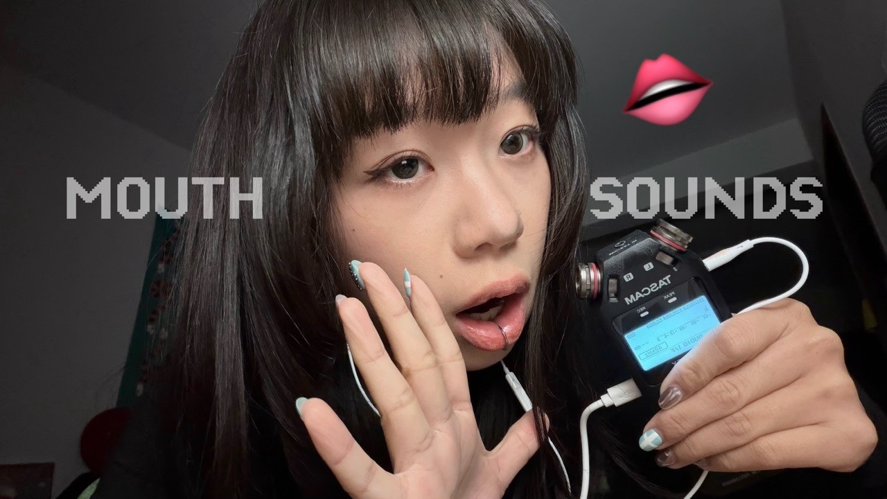 ASMR TASCAM INTENSE MOUTH SOUNDS | mic biting, inaudible whisper ...