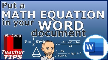 Put a Math Equation in your Word document