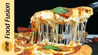 Italian Double Cheese Pizza Recipe by Food Fusion