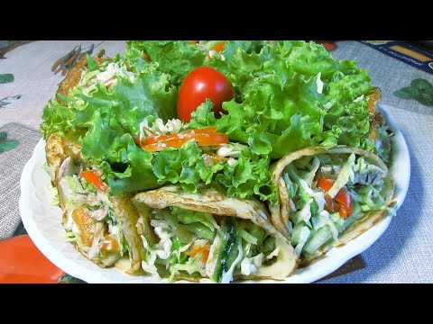 Video: Orihinal Na Ulam: Salad Na May Pancake