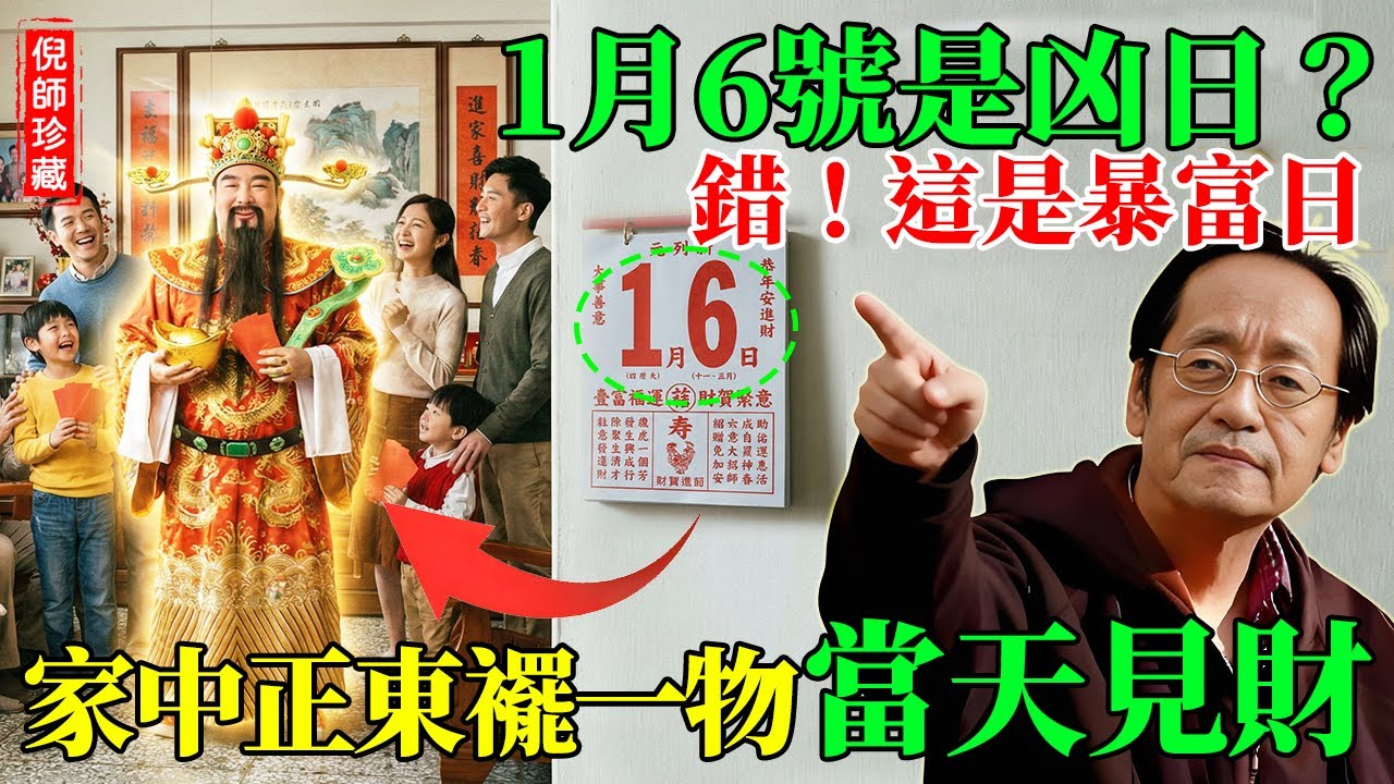 倪海廈：1月6日是凶日？這是一年一次的「暴富日」！家中正東方擺一物，勝過燒香拜佛！引氣入宅，當天見財！#倪海廈 #2026運勢 #白虎日 #風水佈局