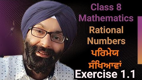 Class 8, Mathematics, Exercise 1.1, ਪਰਿਮੇਯ ਸੰਖਿਆਵਾਂ, Rational Numbers, Punjabi and English Medium