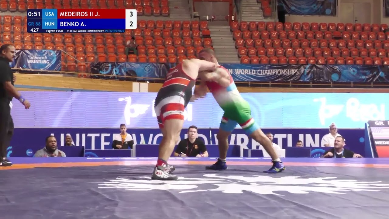 1/8 GR - 88 kg: J. MEDEIROS II (USA) v. A. BENKO (HUN)