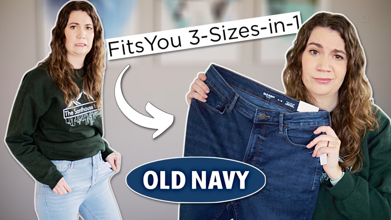 Trying Old Navy's new FitsYou 3-sizes-in-1 jeans (size 8-12) 