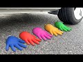 Experiment Car vs Water Gloves | Crushing crunchy & soft things by car | Test Ex