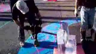 Frosted Pink Ice Sculpture Live Performance