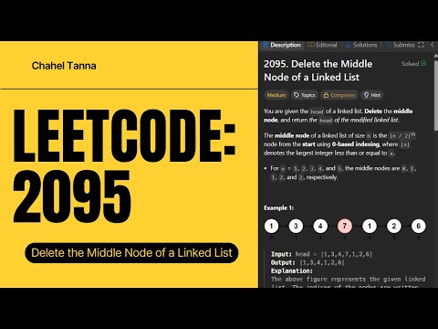 Delete Middle Node in a Linked List | LeetCode #2095 | Explanation in English