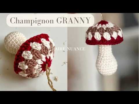 Champignon Granny au crochet Amigurumi déco de Noël Pas à pas débutant Rond Granny tutorial