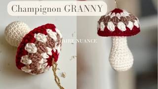 Champignon Granny au crochet Amigurumi déco de Noël Pas à pas débutant Rond Granny tutorial