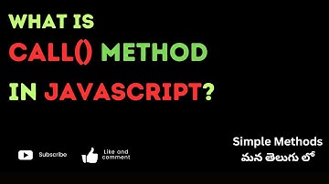 50.What is call() method in JavaScript? | How to use it? #weekendcodingintelugu