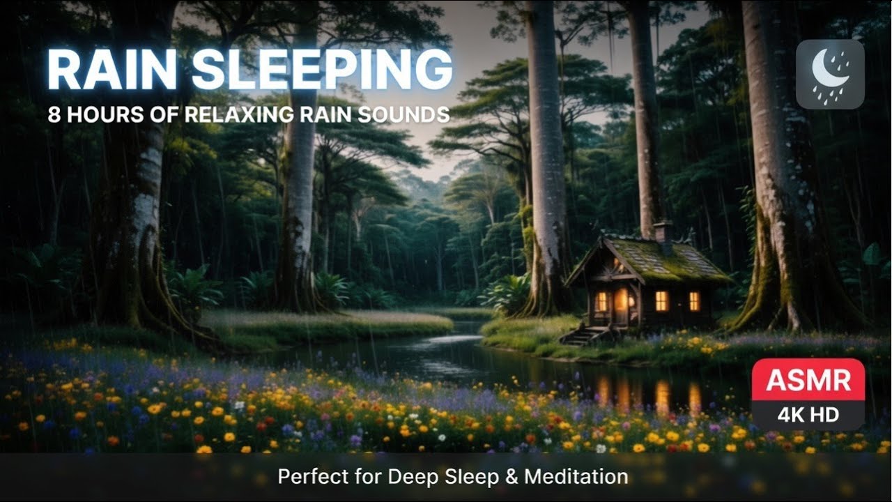 Rainy Forest Cabin by the River 🌧️ Cozy Rain Sounds for Deep Sleep ...