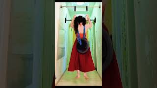 After practicing, you can walk with devilish steps at home. Wooden stick weighted pull-ups, pull