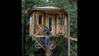 Bicycle elevator in a treehouse Rate from 1-10.