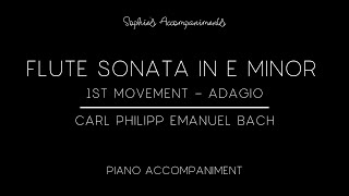Adagio from C. P. E. Bach Flute Sonata in E Minor - Piano Accompaniment
