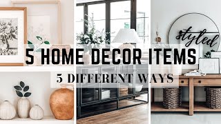 5 ESSENTIAL HOME DECOR ITEMS + STYLED 5 DIFFERENT WAYS || 2023