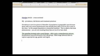 Tutorial on Study Design and Methodology