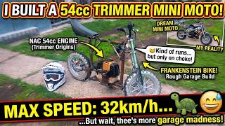 I Built a 54cc Trimmer Engine Mini Moto... But It Only Does 32km/h 😅