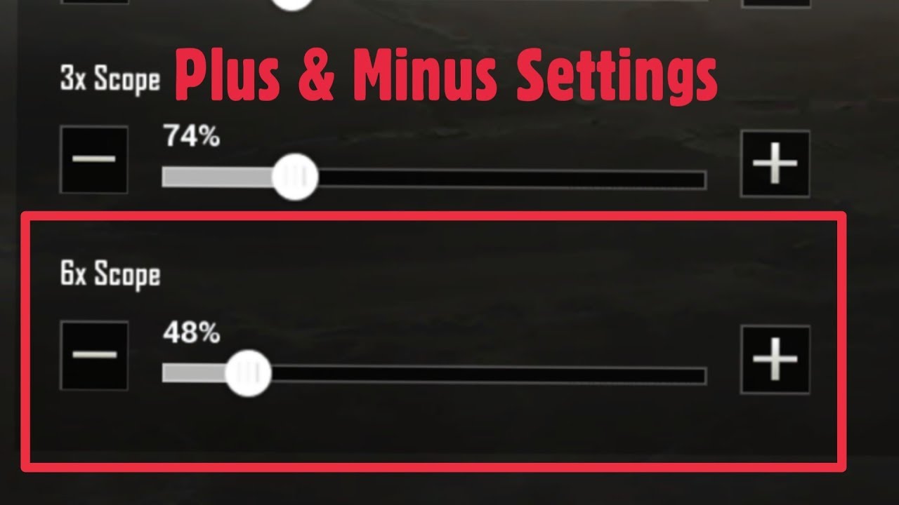 Pubg Mobile | 6X Scope Plus & Minus Gyroscope Settings | Sensitivity Option - 