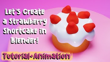Strawberry Shortcake Tutorial (Real Time) - Blender Process Video/Modeling #blender #blendertutorial