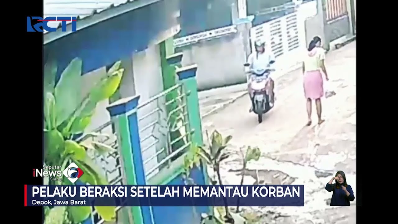 Aksi Pelaku Begal Payudara Terekam CCTV Didalam Gang, Depok