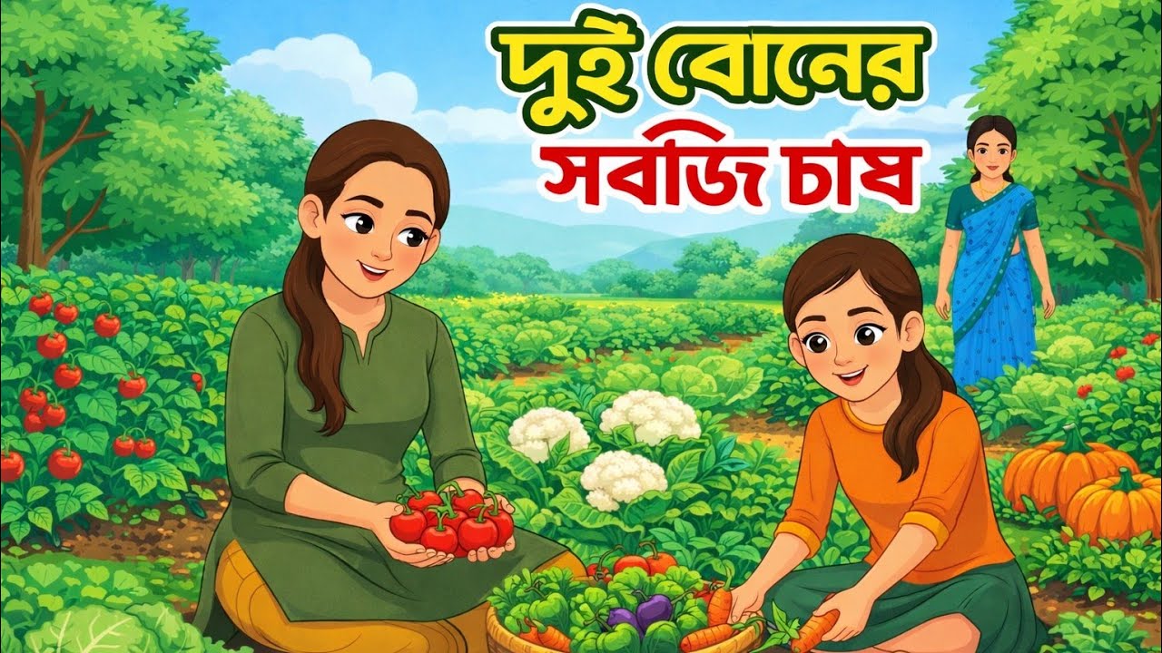 দুই বোনের সবজির বাগান | Bangla Cartoon | Rupkothar Golpo | Thakumar Jhuli | Village Story | 