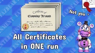 Getting every Certificate in one run in Freddy's Pizzeria