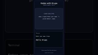 🐍 Python input() Function in 7 Seconds | Part 4 | Kodes with krupa 🎀