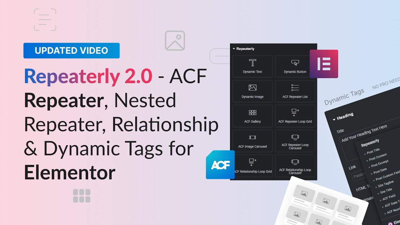 ACF Repeater Field in Elementor Without Pro (Now With Dynamic Tags ...